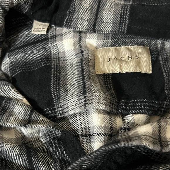 Jachs Heavy Flannel Shirt Mens Sz Large Black Plaid Button Down Winter - Picture 4 of 4